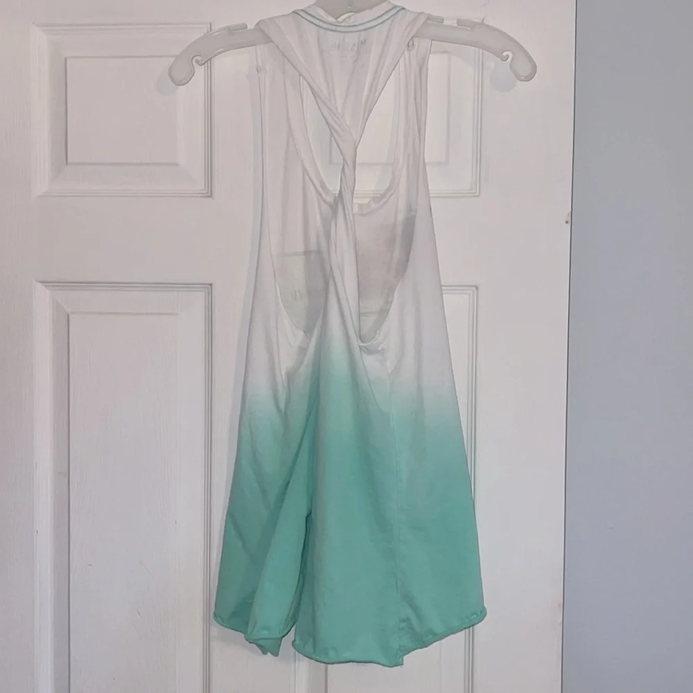 Miss Me White Mint Green Love Life Twisted Back Tank Top - Picture 8 of 11